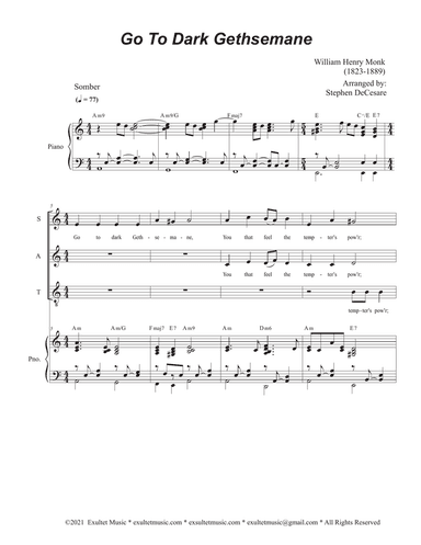 Go To Dark Gethsemane (Vocal Quartet - (SATB)