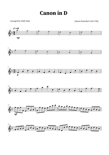 Canon in D - Tenor Sax Solo