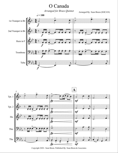 O Canada_Brass Quintet