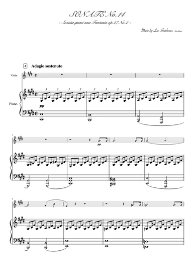 Piano Sonata No. 14 (op.27-2) violin &piano