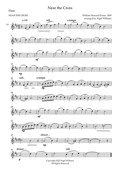 Near the Cross, for Flute Trio