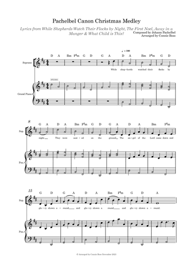 Pachelbel Canon Christmas Medley solo and piano