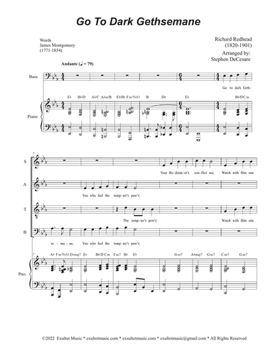 Go To Dark Gethsemane (Vocal Quartet - (SATB)