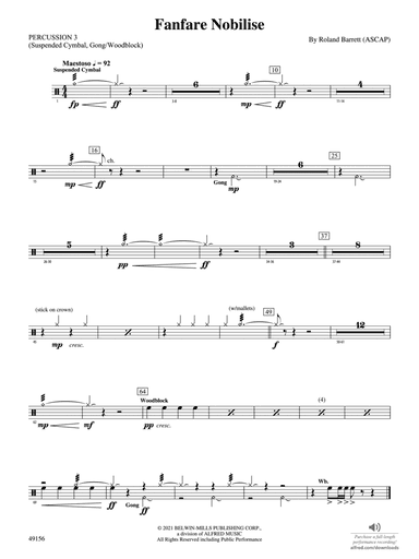 Fanfare Nobilise: 3rd Percussion