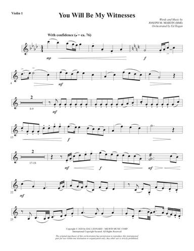 You Will Be My Witnesses - Violin 1