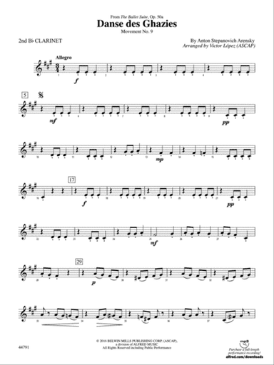 Danse des Ghazies: 2nd B-flat Clarinet