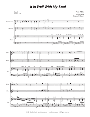 It Is Well With My Soul (Duet for Soprano and Alto Saxophone)