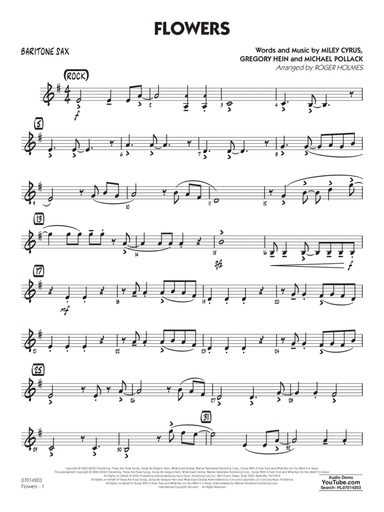 Flowers (arr. Roger Holmes) - Baritone Sax