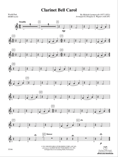 Clarinet Bell Carol: (wp) 1st Horn in E-flat