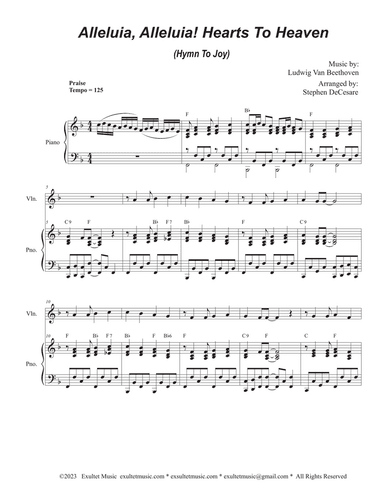 Alleluia, Alleluia! Hearts To Heaven (Violin solo and Piano)