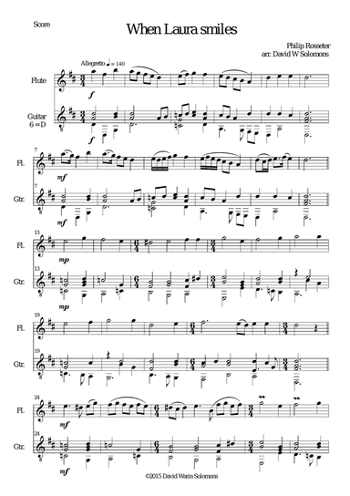 When Laura smiles for flute and guitar