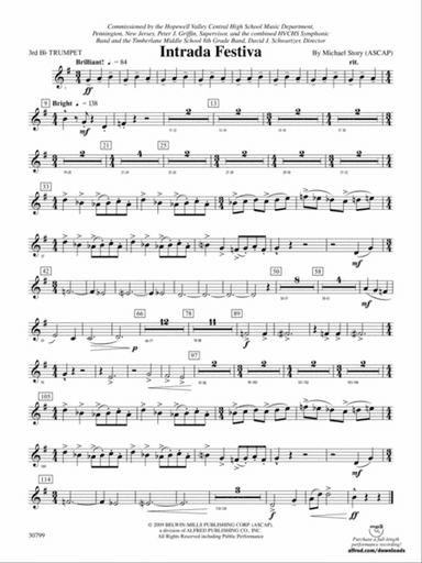 Intrada Festiva: 3rd B-flat Trumpet