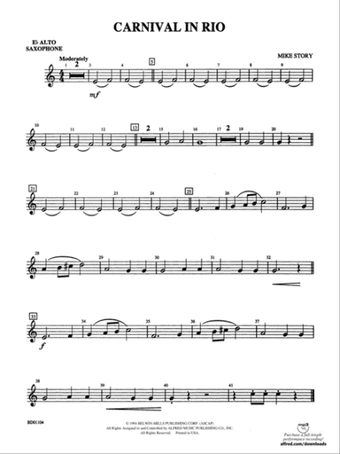 Carnival in Rio: E-flat Alto Saxophone