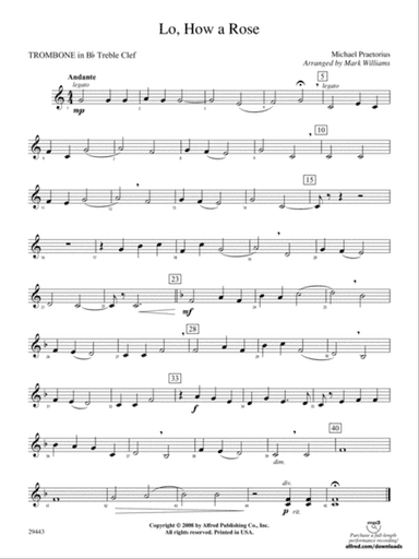 Lo, How a Rose: (wp) 1st B-flat Trombone T.C.