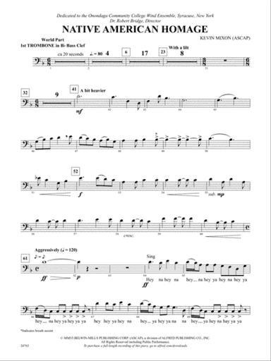 Native American Homage: (wp) 1st B-flat Trombone B.C.