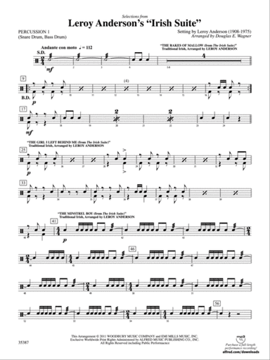 Leroy Anderson’s Irish Suite, Selections from: 1st Percussion