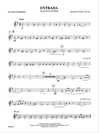 Entrada (An Overture for Band): E-flat Alto Saxophone