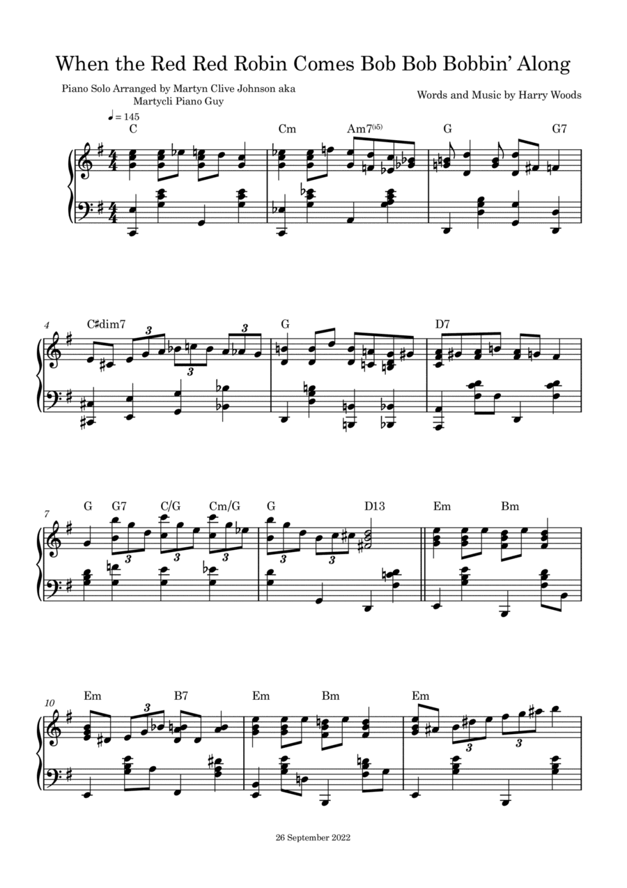 When The Red, Red, Robin, Comes Bob, Bob, Bobbin' Along