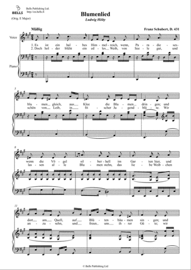 Blumenlied (D. 431) (A Major)