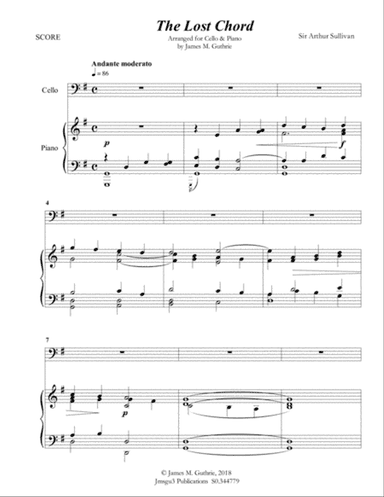 Sullivan: The Lost Chord for Cello & Piano