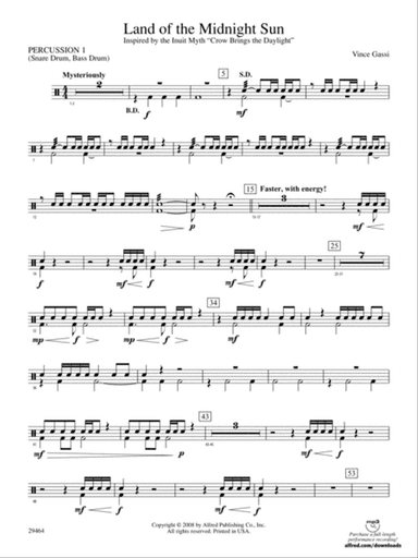 Land of the Midnight Sun: 1st Percussion
