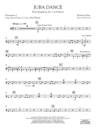 Juba Dance (from Symphony No. 1) - Percussion 2