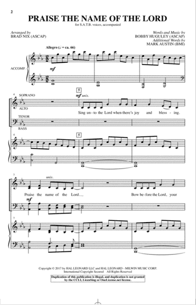 Praise The Name Of The Lord