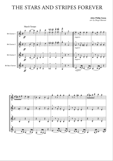 The Stars and Stripes Forever for Clarinet Quartet