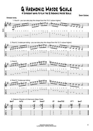 G Harmonic Major Scale (4 Ways to Play)