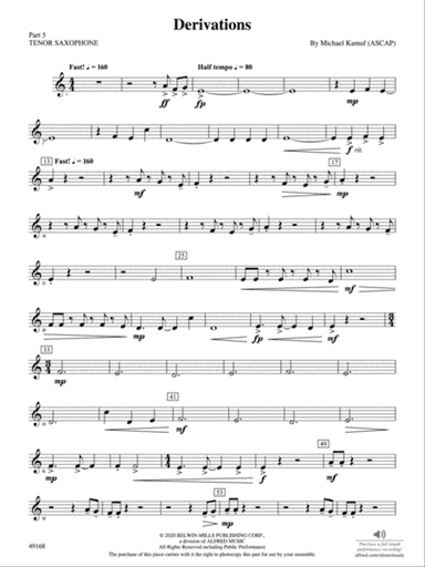 Derivations: Part 5 - Tenor Saxophone