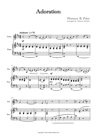 Adoration for violin and piano