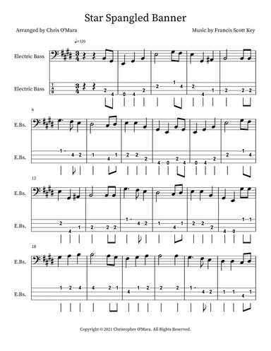 Star Spangled Banner-Bass