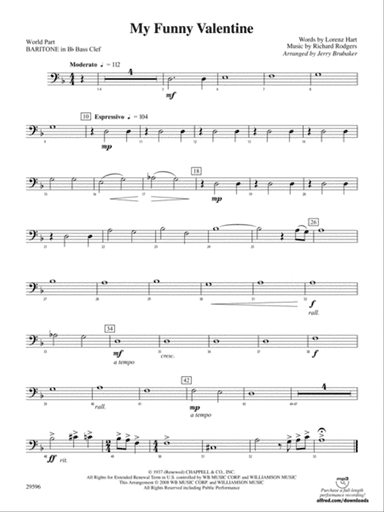 My Funny Valentine: (wp) B-flat Baritone B.C.