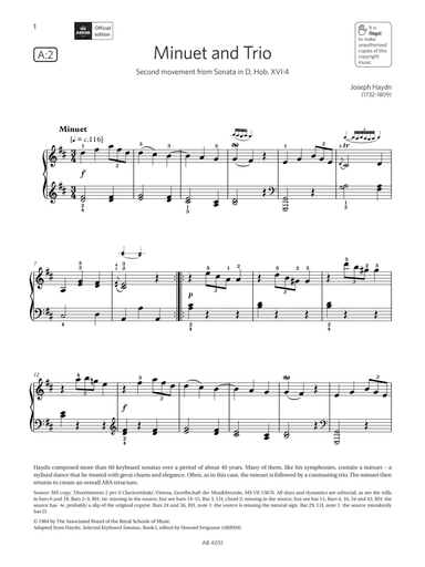 Minuet and Trio (Grade 5, list A2, from the ABRSM Piano Syllabus 2023 & 2024)