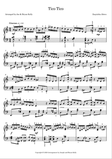 Tico Tico - Piano solo sheet music