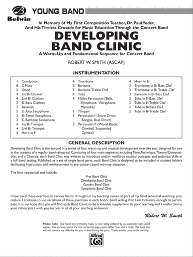 Developing Band Clinic (A Warm-Up and Fundamental Sequence for Concert Band): Score