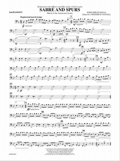 Sabre and Spurs (March of the American Cavalry): 2nd Bassoon