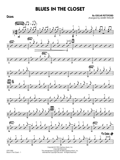 Blues in the Closet (arr. Mark Taylor) - Drums