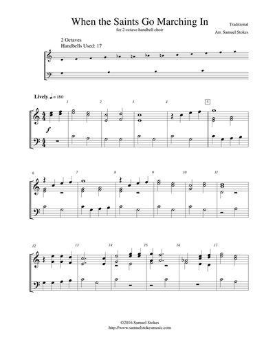 When the Saints Go Marching In - for 2-octave handbell choir