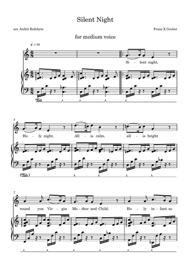 Silent Night Original Melody for Voice&Piano