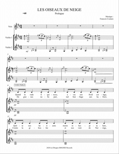 LES OISEAUX DE NEIGE - Prologue