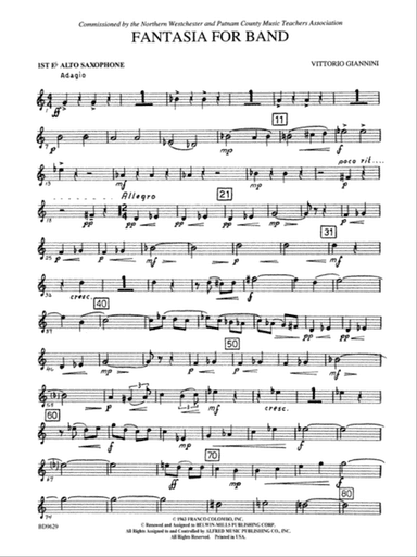 Fantasia for Band: E-flat Alto Saxophone