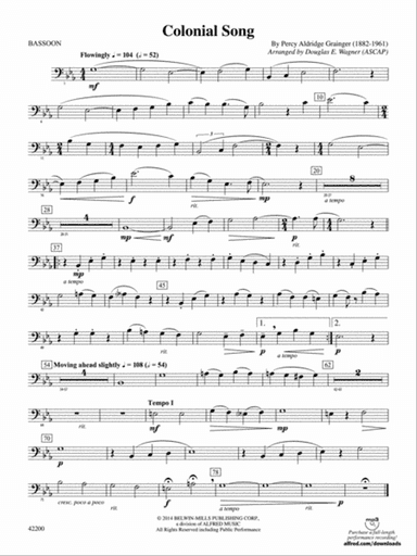 Colonial Song: Bassoon