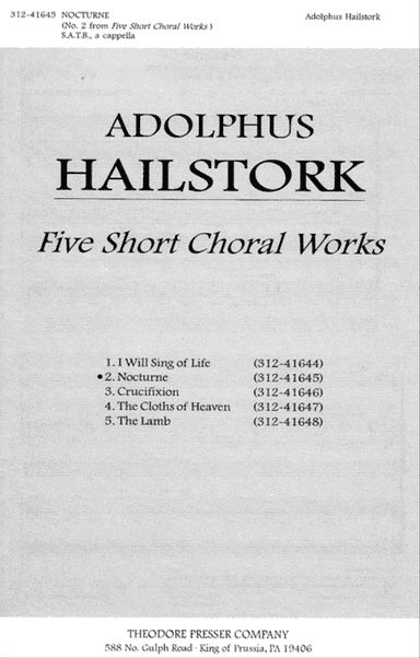 Five Short Choral Works: Nocturne