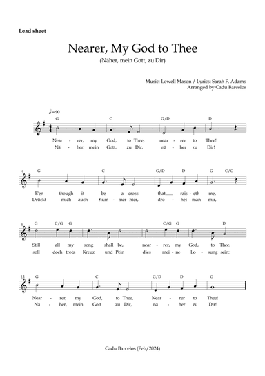Nearer, My God to Thee _Näher, mein Gott, zu Dir (Lead sheet) Chords FROM TITANIC