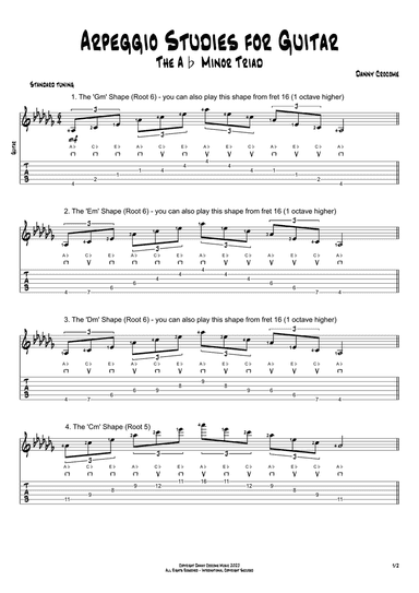 Arpeggio Studies for Guitar - The Ab Minor Triad