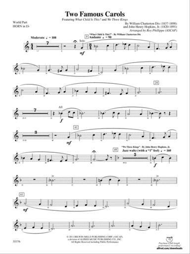 Two Famous Carols: (wp) 1st Horn in E-flat