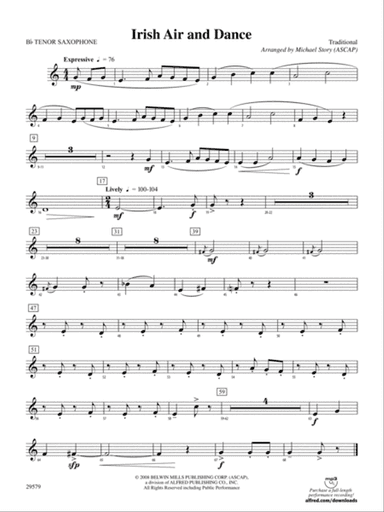 Irish Air and Dance: B-flat Tenor Saxophone