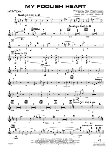 My Foolish Heart: 1st B-flat Trumpet