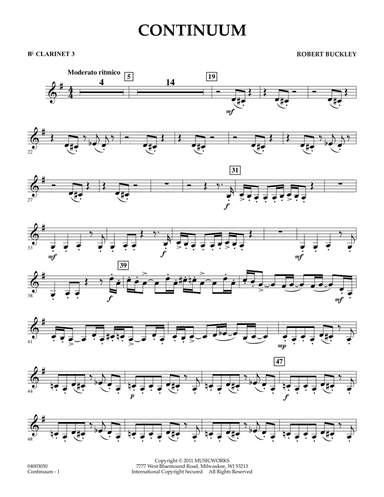 Continuum - Bb Clarinet 3